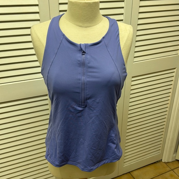 Athleta Purple Top Sports Bra With Attached Shelf Bra and Removable Cups Size L - Picture 1 of 4